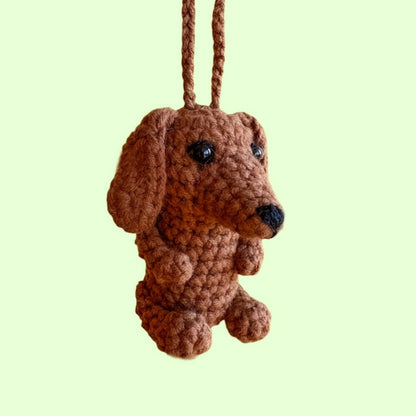 Crochet Dachshund Car Accessory