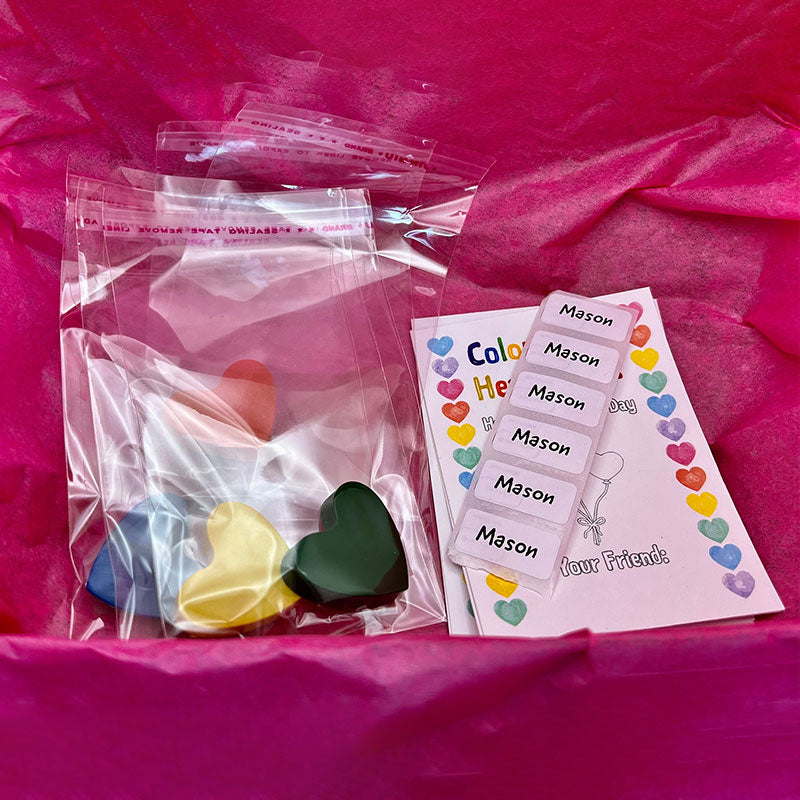 Heart crayon Valentines Cards