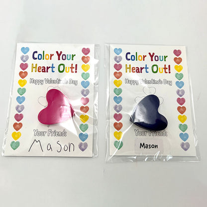 Heart crayon Valentines Cards