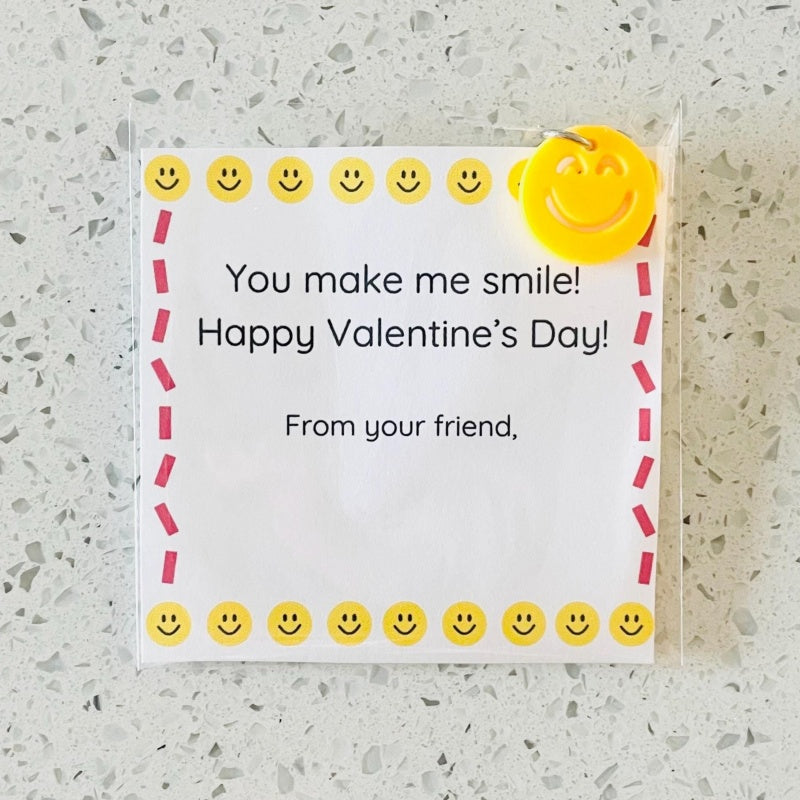 25 Pack of Smiley Keychains Valentine’s Exchange Favors