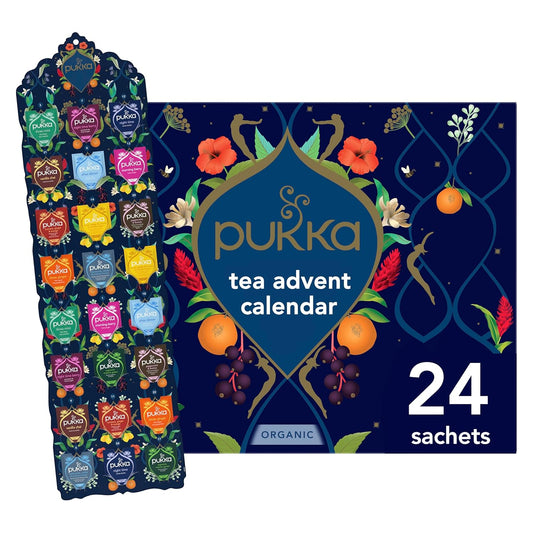 🍵 Organic Tea Lover’s Advent Calendar – 24 Premium Black & Green Tea Blends 🎄